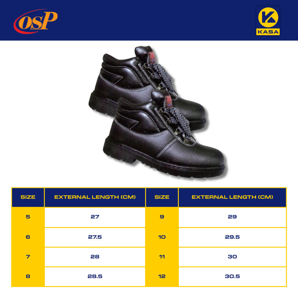 OSP PU Base Steel Toe Safety Shoes High Cut Anti-Slip for Worksite & Factory