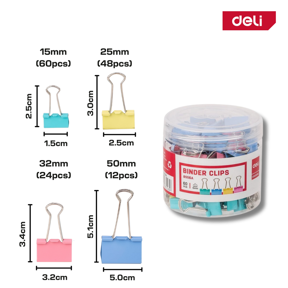 Deli Assorted Binder Clips