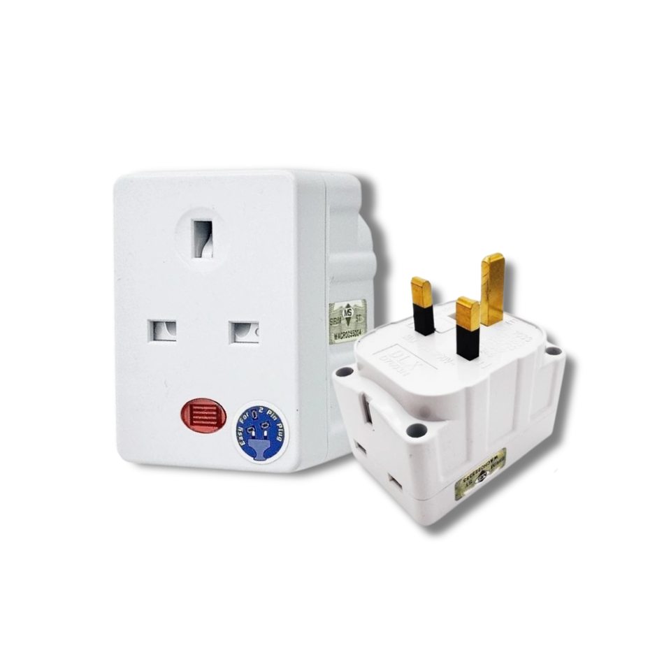 PEAK 3 Way Adaptor with Neon 13A UK Plug Multi Socket