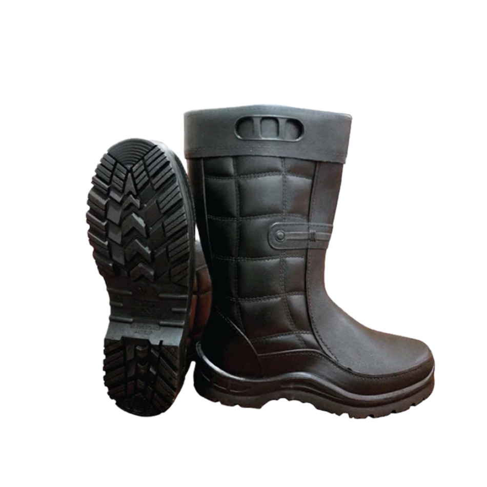 Mr Mark High-Cut PVC Safety Rain Shoes (Black)