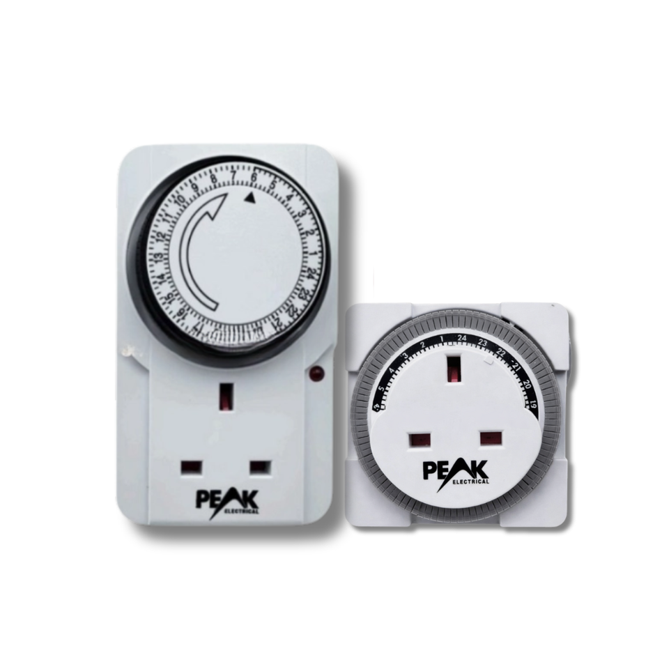 PEAK Plug In Timer 13A Mechanical Socket Timer Surge Protection 24 Hours