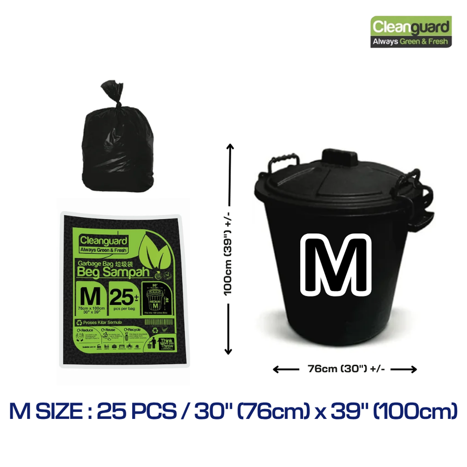 Cleanguard Garbage Bags Recycle Black