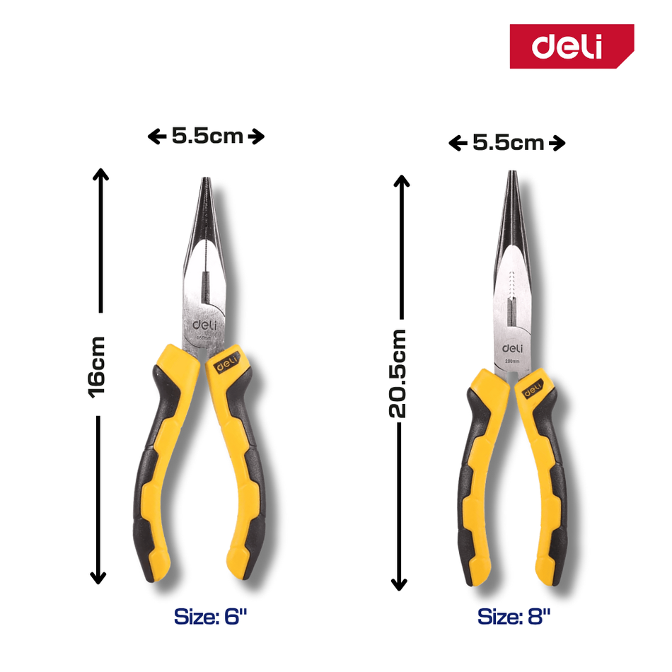 Deli 6" / 8" Long Nose Pliers