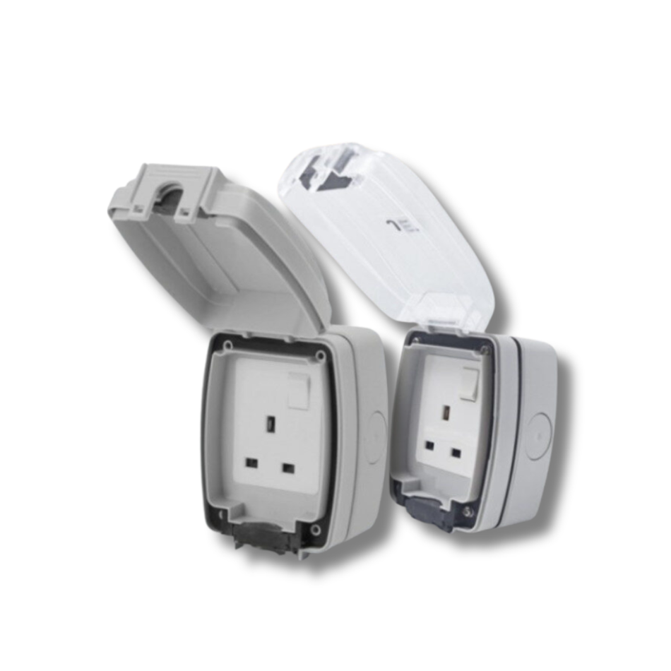 JET Weatherproof Switched Socket 13A IP66 Outdoor Power Outlet for Garden & Workshop