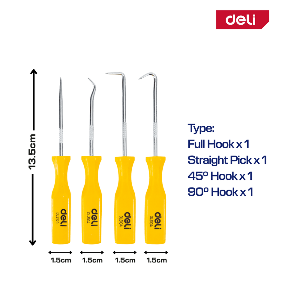 Deli 4 Pcs Pick & Hook Set