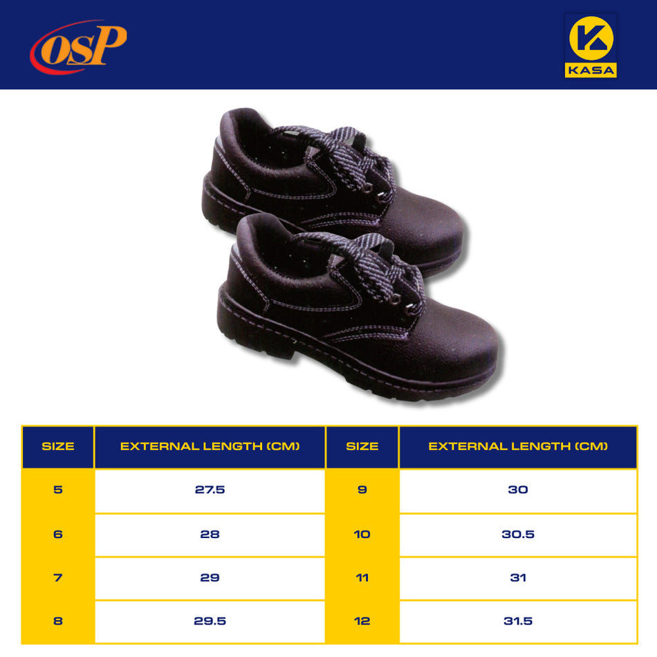 OSP Rubber Base Steel Toe Safety Shoes Low Cut Anti-Slip for Worksite & Factory